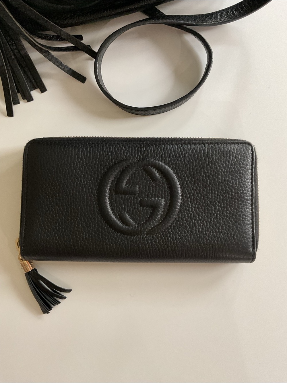 Gucci Soho Black Pebbled Leather Tote and Wallet - Picture 2 of 10